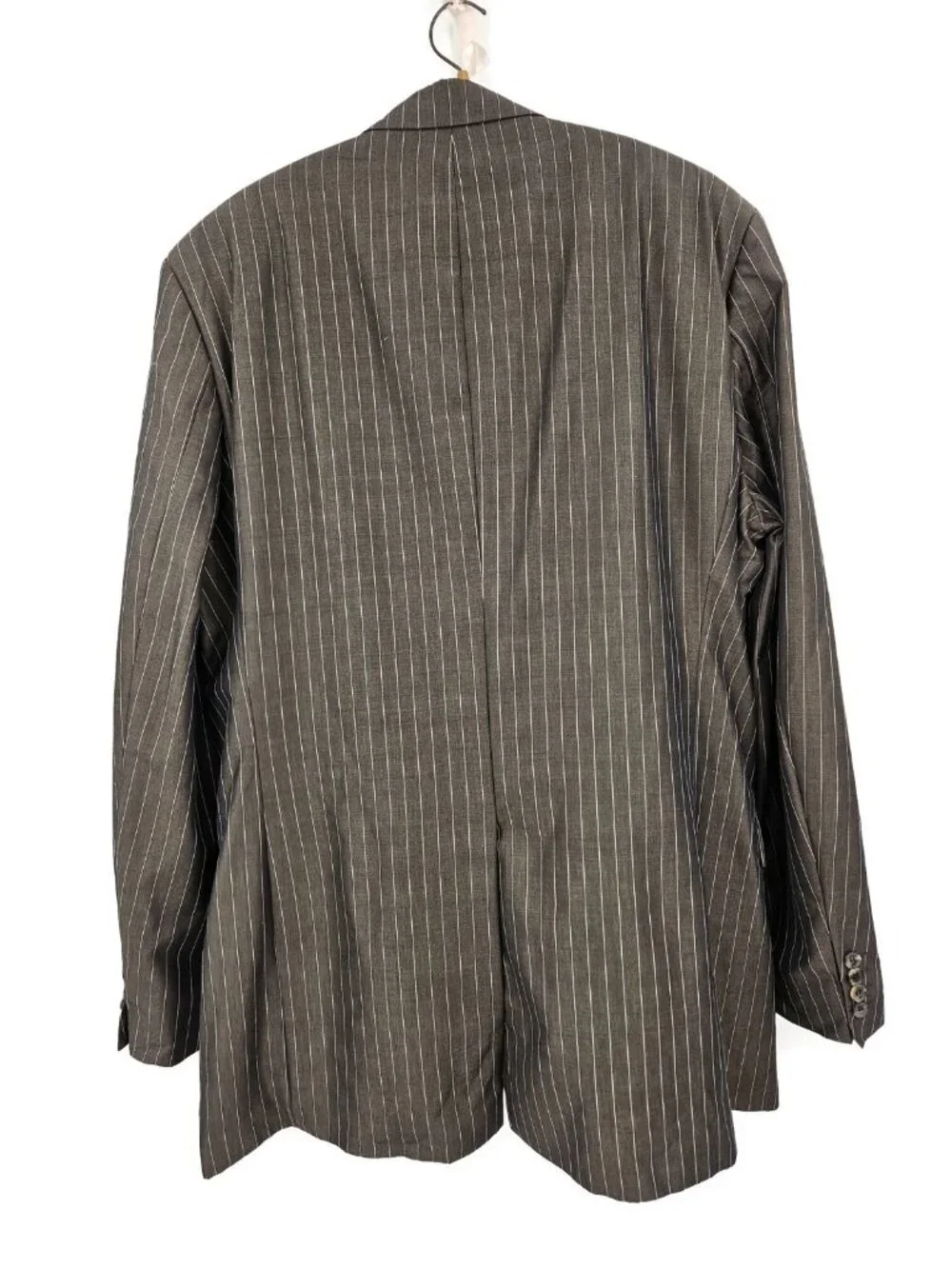 Hugo Boss Grey Striped Blazer Mens 46L Bertolucci Movie Wool Blend